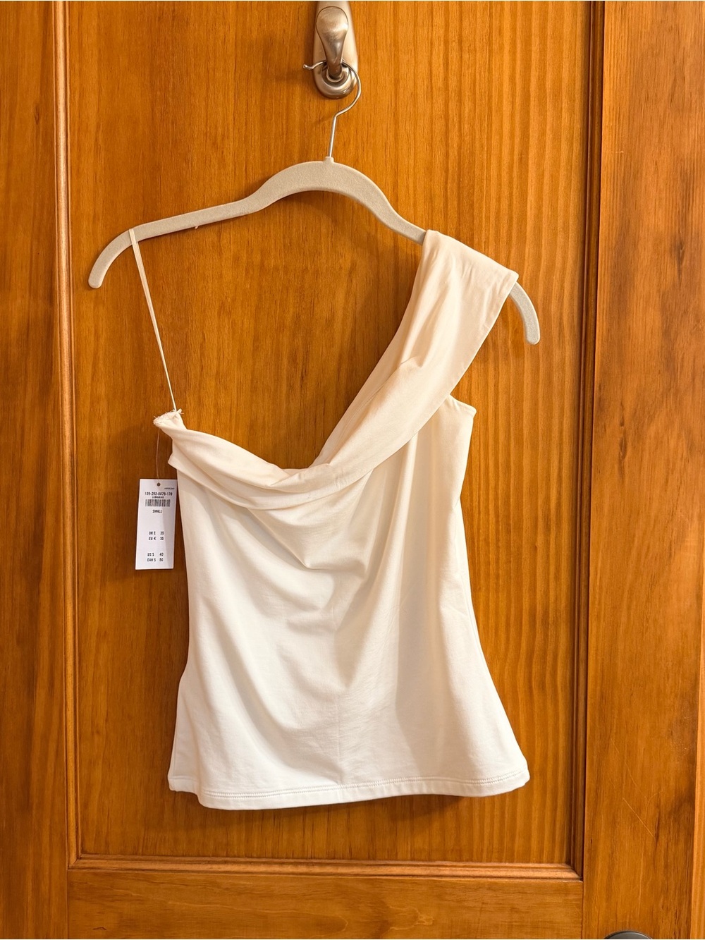 NWT! Abercrombie Modal Blend Collection Ivory Asymmetrical Top S